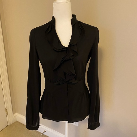 Black silk Mia Via blouse - Picture 1 of 7